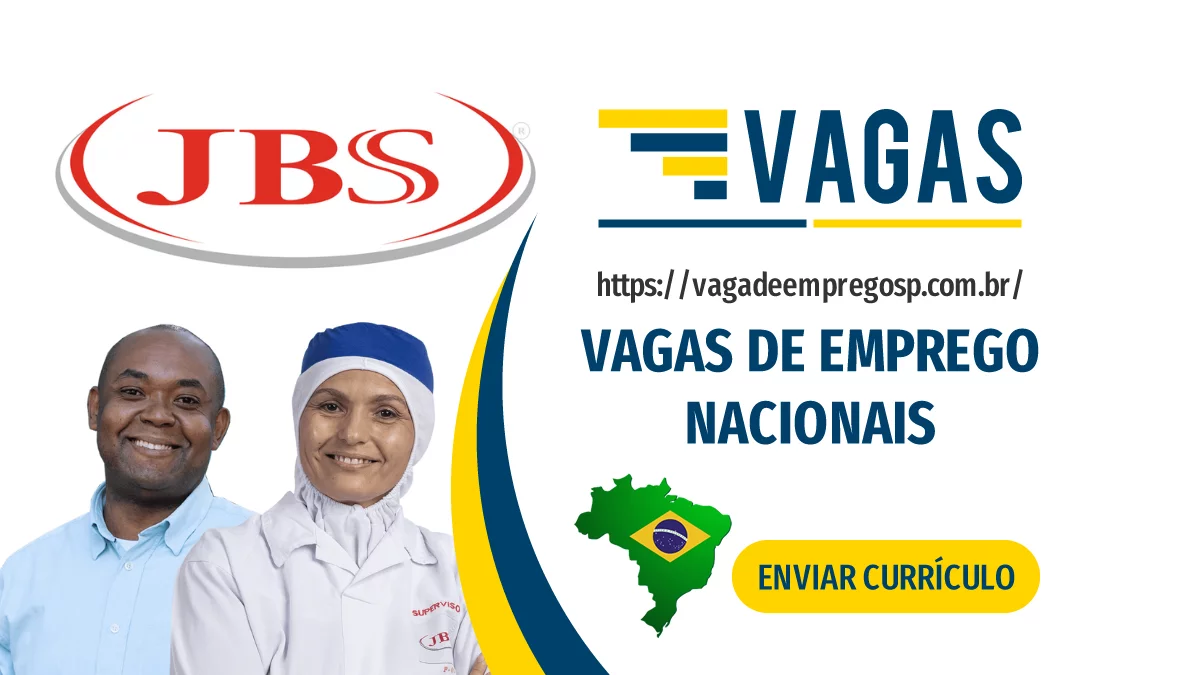 Transportation Assistant, Production Operator, Logistics Analyst, External Salesperson, Store Attendant and much more at JBS Company