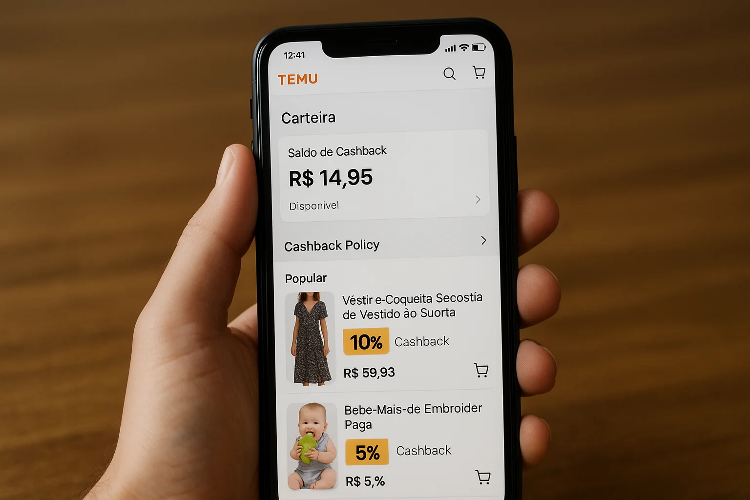 Como funciona o sistema de cashback da Temu dentro do aplicativo